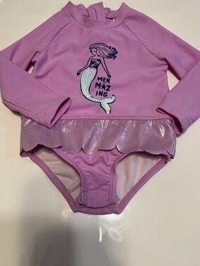 Adorable OshKosh B'gosh Pink Baby Girl One Piece Swimsuit (6M)